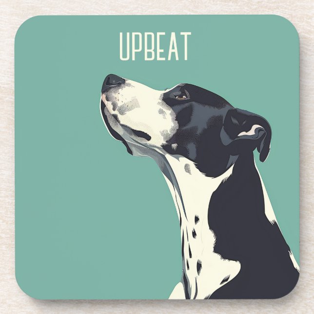 Black and White Boxer Coaster (Front)