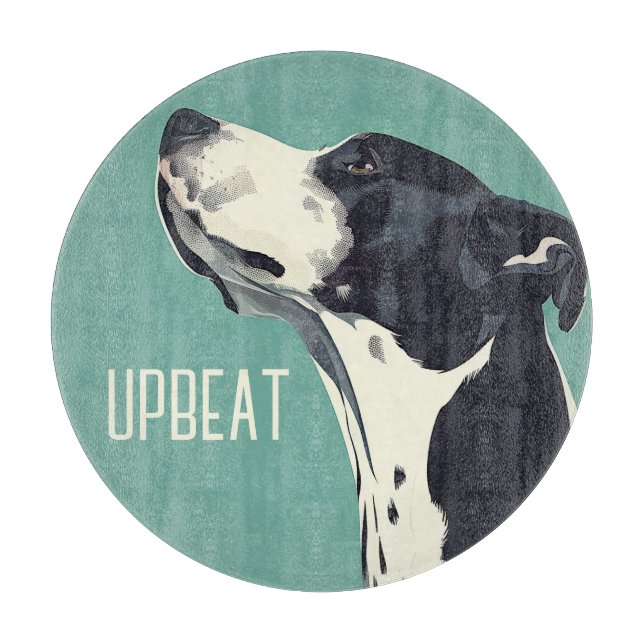 Black and White Boxer Cutting Board (Front)