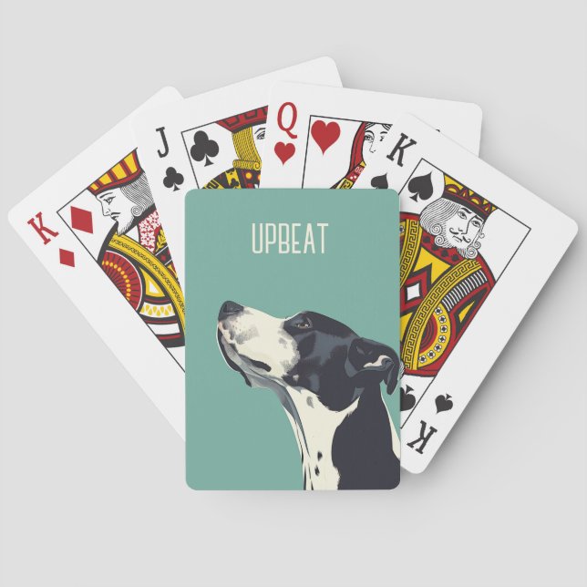 Black and White Boxer Playing Cards (Back)