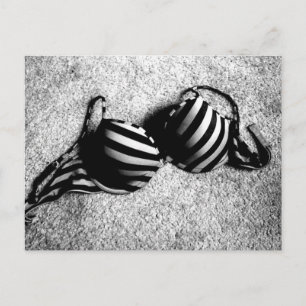 Black and White Bra postcard
