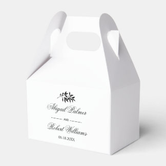 Black and white branch Old Money wedding Favour Box