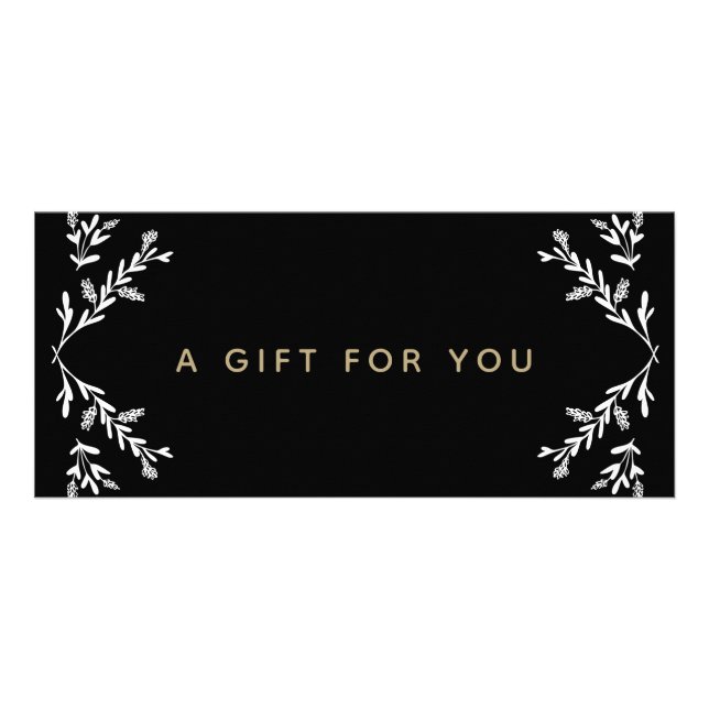 Black and White Branches  Gift Certificate (Front)
