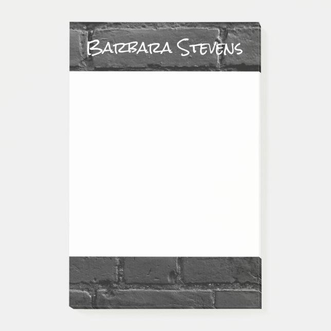 Black and White Brick 4x6 Post It Notes (Front)