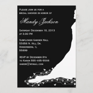 Black and White Bridal Shower Invitation