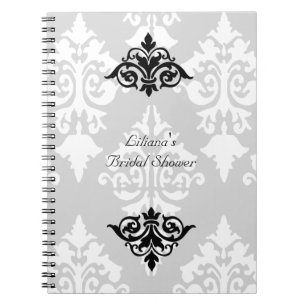 Black and White Bridal Shower Notebook