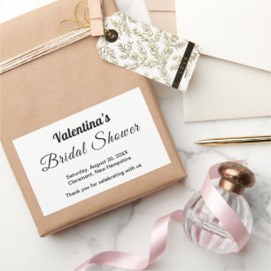 Black and White Bridal Shower Theme Favour Rectangular Sticker