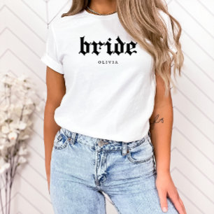 Black and White Bride Cool Gothic Text Tri-Blend Shirt