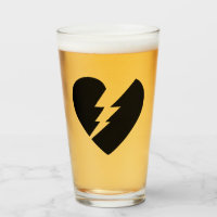 Black and White Broken Heart Vector Art