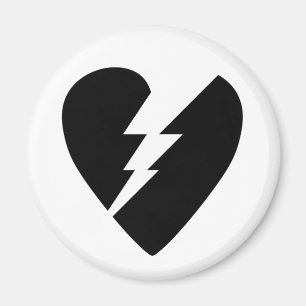 Black and White Broken Heart Vector Art Magnet