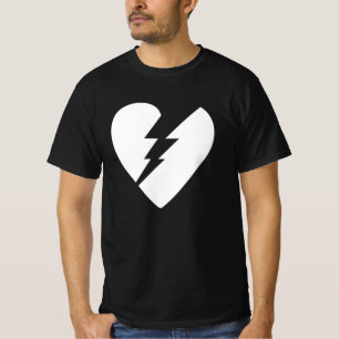 Black and White Broken Heart Vector Art T-Shirt