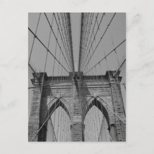 Black and white Brooklyn Bridge card