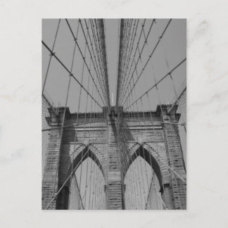 Black and white Brooklyn Bridge card