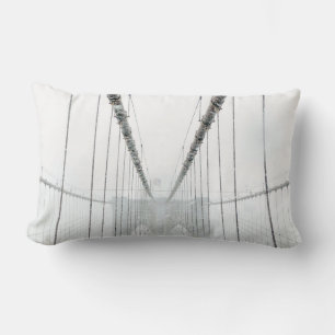 Black and White Brooklyn Brige Lumbar Cushion
