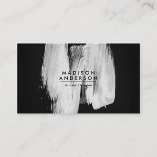 Black and White Brush Business Card