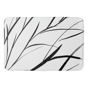 Black and White brushed texture  Bath Mat