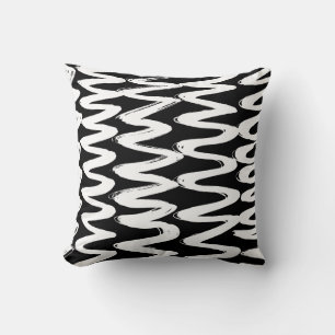 Black and White brushed texture Cushion
