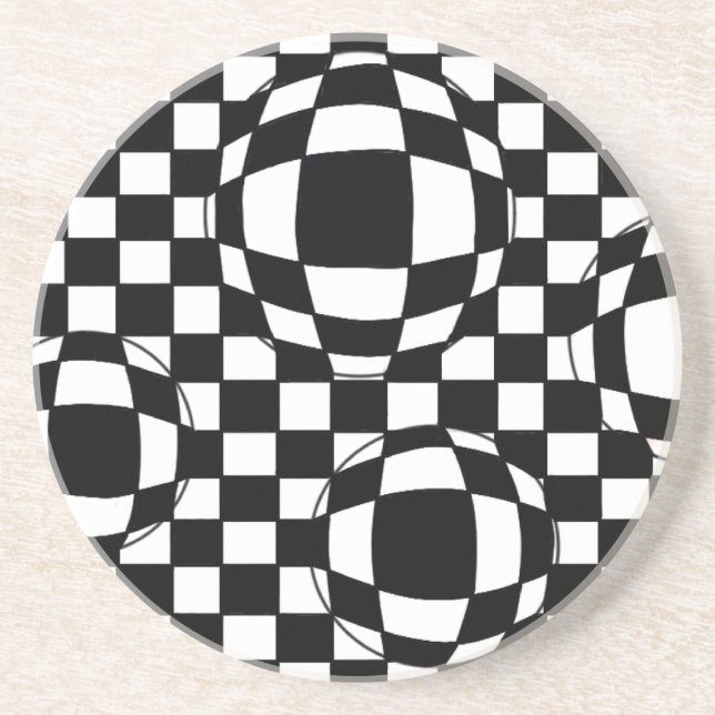 Black and White Bubbles Coaster (Front)
