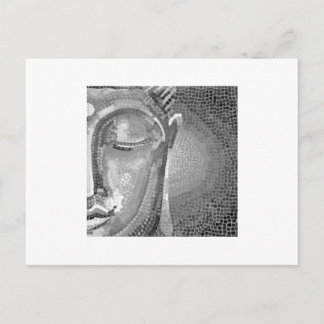 Black and White Buddha Face Postcard