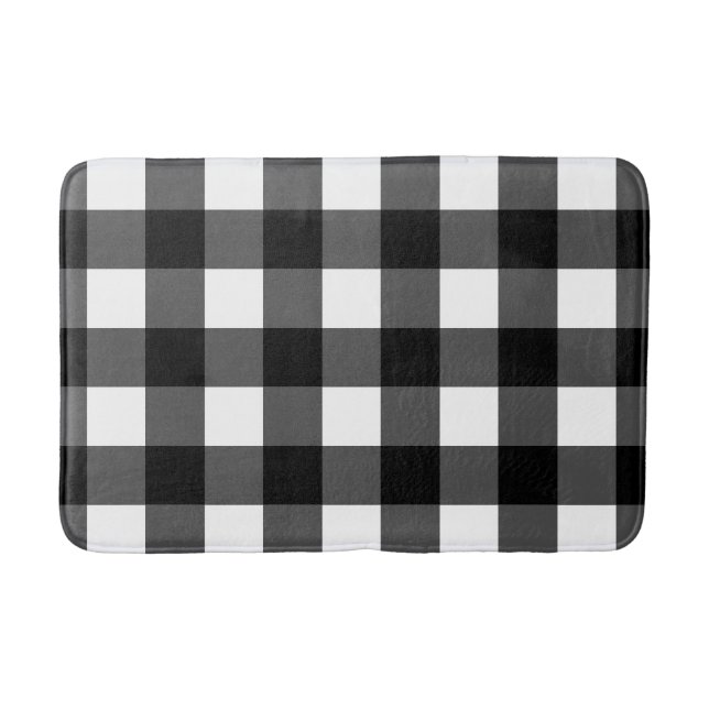 Black and White Buffalo Check Bath Mat (Front)