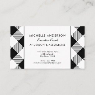 Black and White Buffalo Check Business Consultant Card
