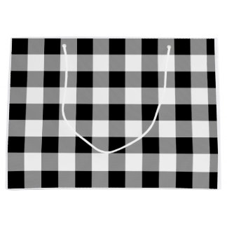 Black and White Buffalo Check Large Gift Bag