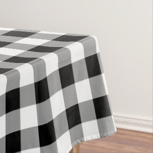 Black and White Buffalo Check Tablecloth