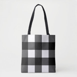 Black and White Buffalo Check Tote