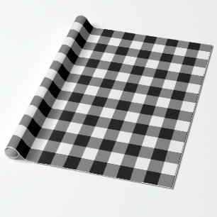 Black and White Buffalo Check Wrapping Paper