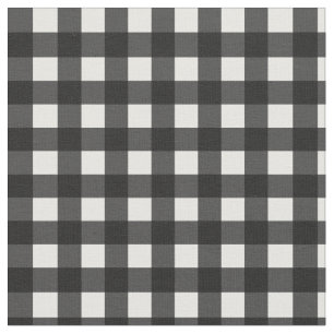 Black And White Buffalo Gingham Plaid Pattern Fabric
