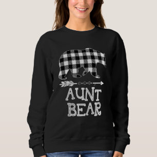 Black And White Buffalo Plaid Aunt Bear Christmas  Sweatshirt