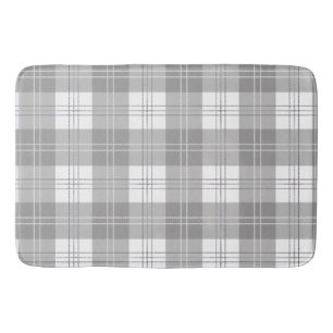 Black and White Buffalo Plaid Bath Mat