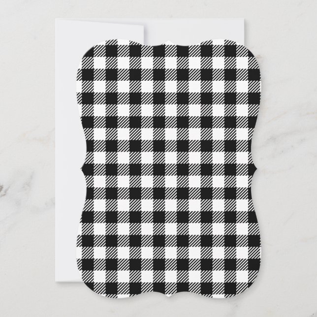 Black and White Buffalo Plaid Blank Card (Front)