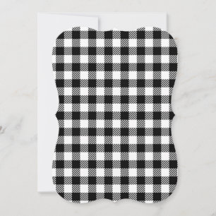 Black and White Buffalo Plaid Blank Card