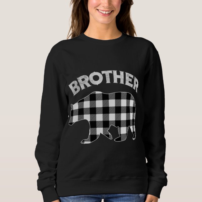 Black And White Buffalo Plaid Brother Bear Christm Sweatshirt (Front)