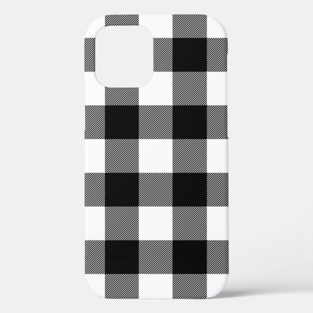Black and White Buffalo Plaid Case-Mate iPhone Cas Case (Back)