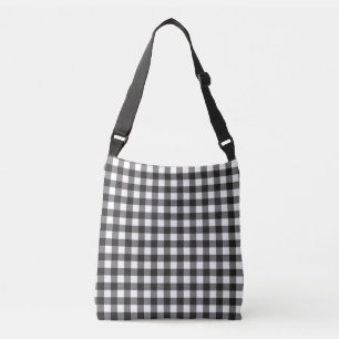Black and White Buffalo Plaid Cross Body Bag