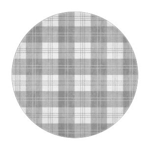 Black and White Buffalo Plaid Cutting Board