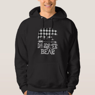 Black And White Buffalo Plaid Daughter  Bear Chris Hoodie