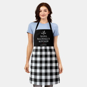 Black and White Buffalo Plaid Farmhouse Custom Apron