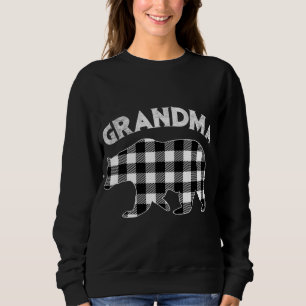 Black And White Buffalo Plaid Grandma Bear Christm Sweatshirt