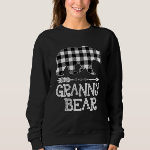 Black And White Buffalo Plaid Granny Bear Christma Sweatshirt