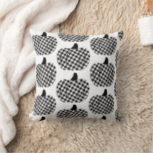 Black and White Buffalo Plaid Pumpkin