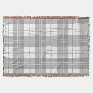 Black and White Buffalo Plaid Throw Blanket