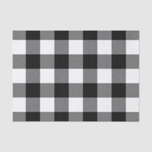 Black and White Buffalo Plaid Tissue Paper