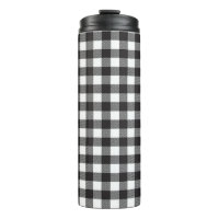 Black and White Buffalo Plaid Travel Mug Tumbler