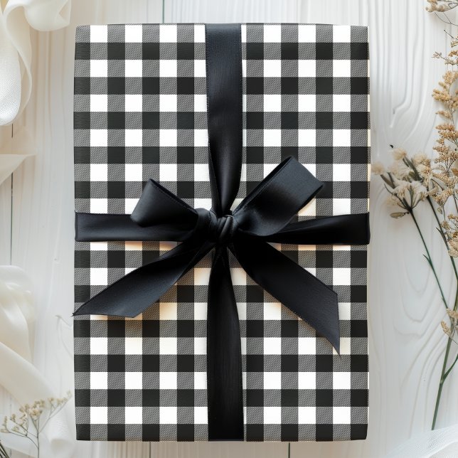 Black And White Buffalo Plaid Wrapping Paper (Creator Uploaded)