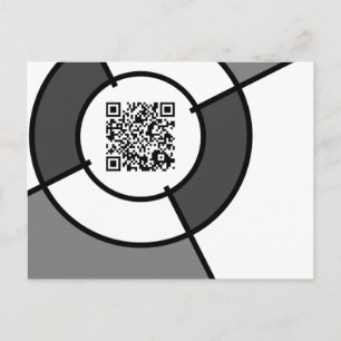 black and white bullseye QR code Postcard