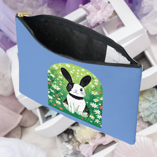 Black And White Bunny Accessory Pouch
