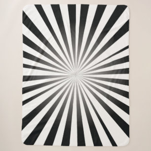 Black and White Burst Sherpa Blanket