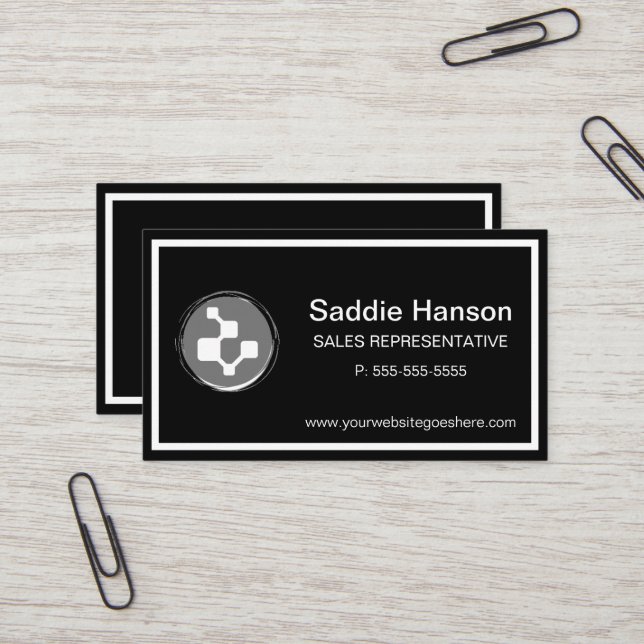 Black and White Business Card (Front/Back In Situ)